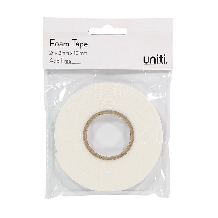 Uniti Foam Tape 2mm x 10mm White 2m, , hi-res