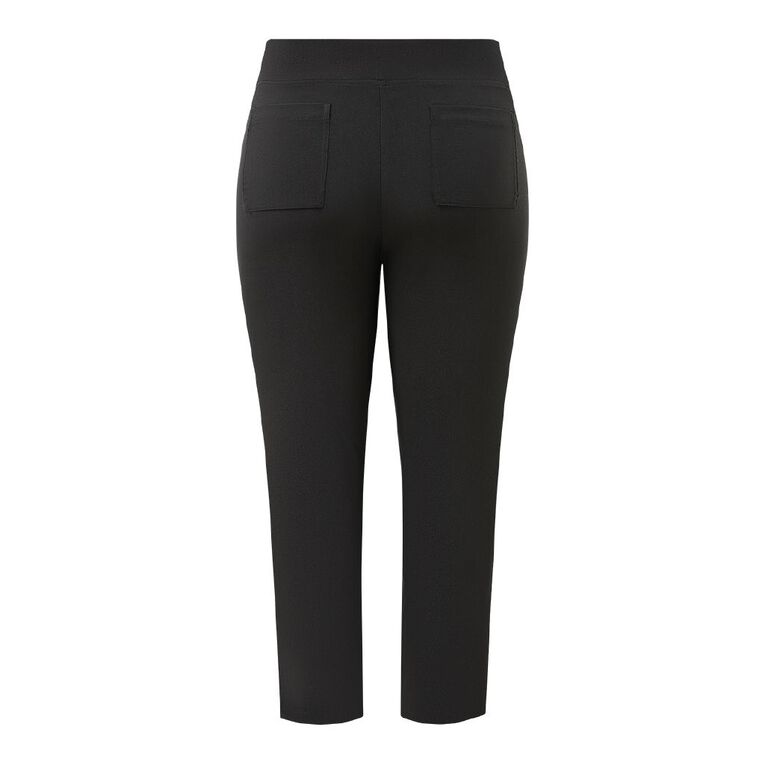 H&H Curve Women's Bengaline Straight Leg Pants, Black, hi-res