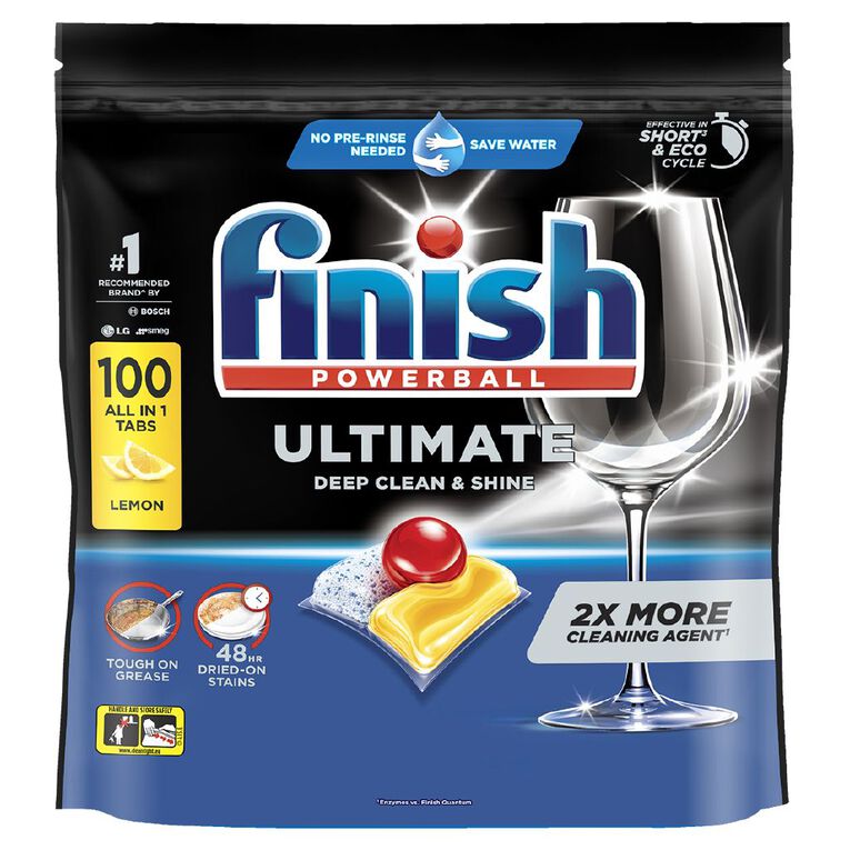 Finish Ultimate Pro Dishwashing Tablets Lemon 100 Pack, , hi-res