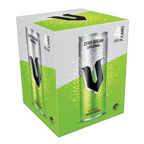 V Energy Drink Original Sugarfree 250ml 4 Pack