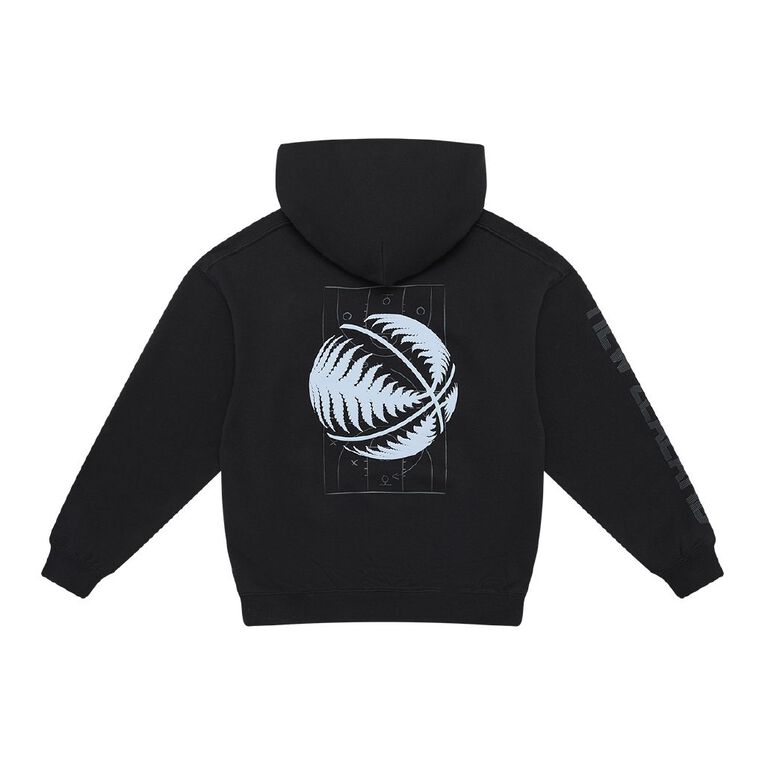 Basketball NZ Boxy Hoodie, Black, hi-res