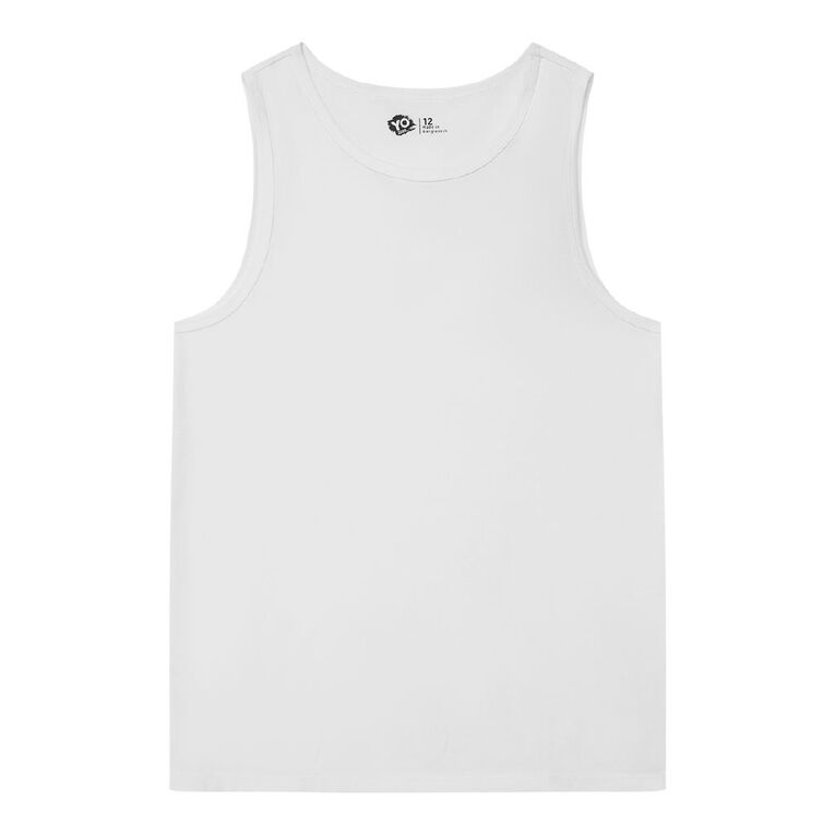 Young Original Plain Singlet, White, hi-res