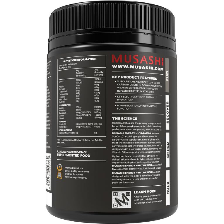 Musashi Sports Hydration Electrolyte Lemon Lime 450g, , hi-res