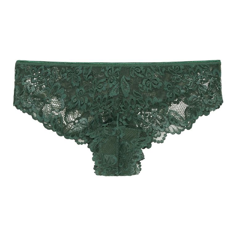 H&H Women's Poppy Brazilian Briefs, Green Dark, hi-res
