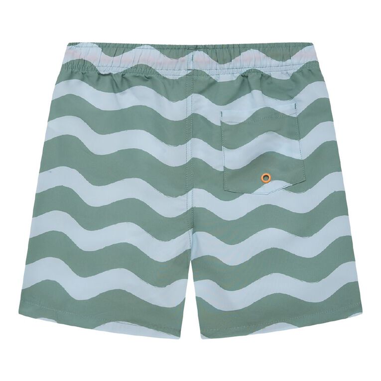 Young Original Microfibre Swim Shorts, Green Mid, hi-res