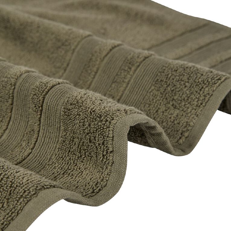 Living & Co Plush Plain Spa Towel Green Dark, , hi-res