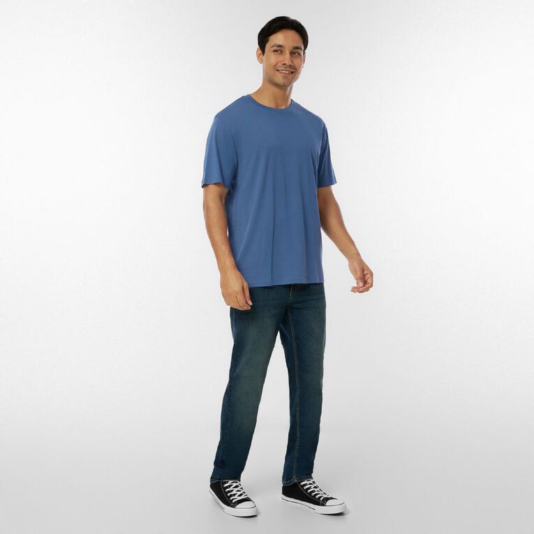 H&H Men's Regular Fit Crew Neck Tee, Blue Mid, hi-res