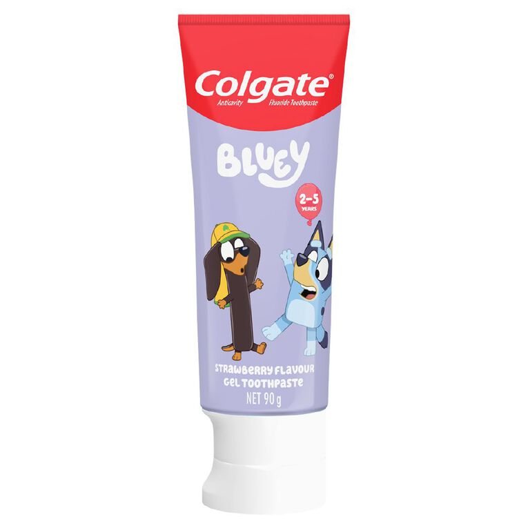 Colgate Kids' Junior Bluey Toothpaste Strawberry Gel 90g, , hi-res
