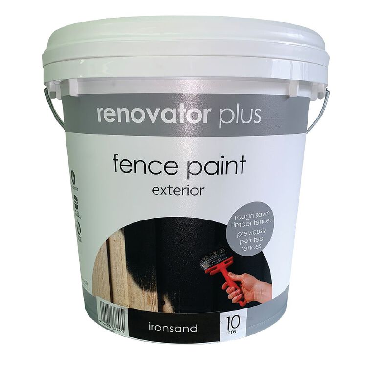 Renovator Plus Fence Paint Ironsand 10L, , hi-res