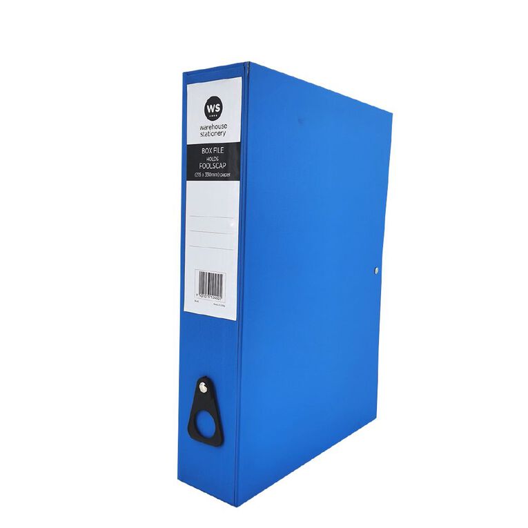 WS Foolscape Box File Blue Mid, , hi-res