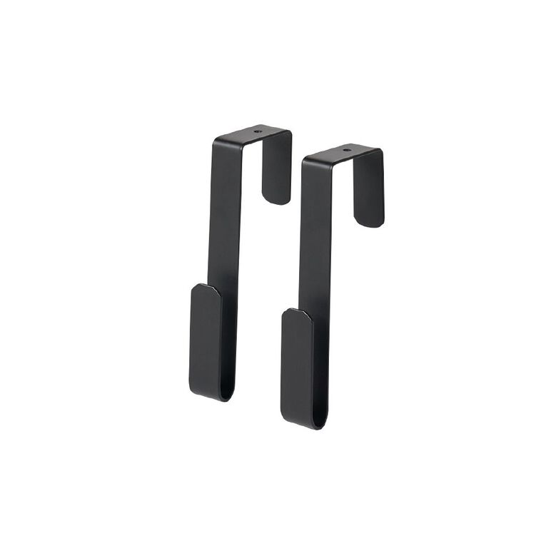 Living & Co Over the Door Hook 2 Pack Black, , hi-res