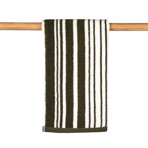 Maison d'Or Striped Hand Towel Green Dark 40cm x 65cm