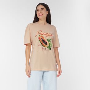 H&H Women's Short Sleeve Boyfriend Graphic Tee