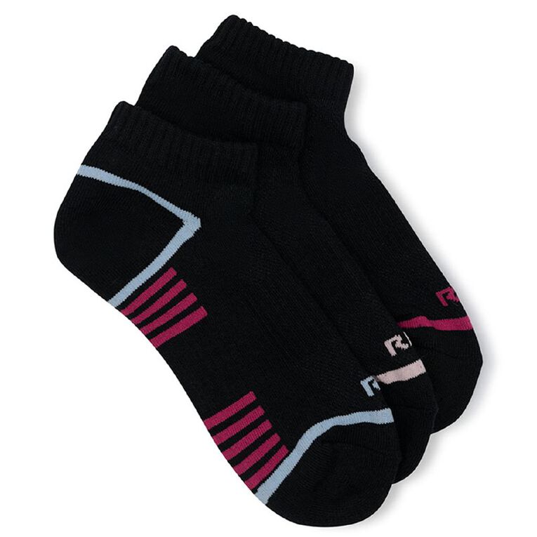 Rio Women's Active Low Cut Socks 3 Pack, Black, hi-res
