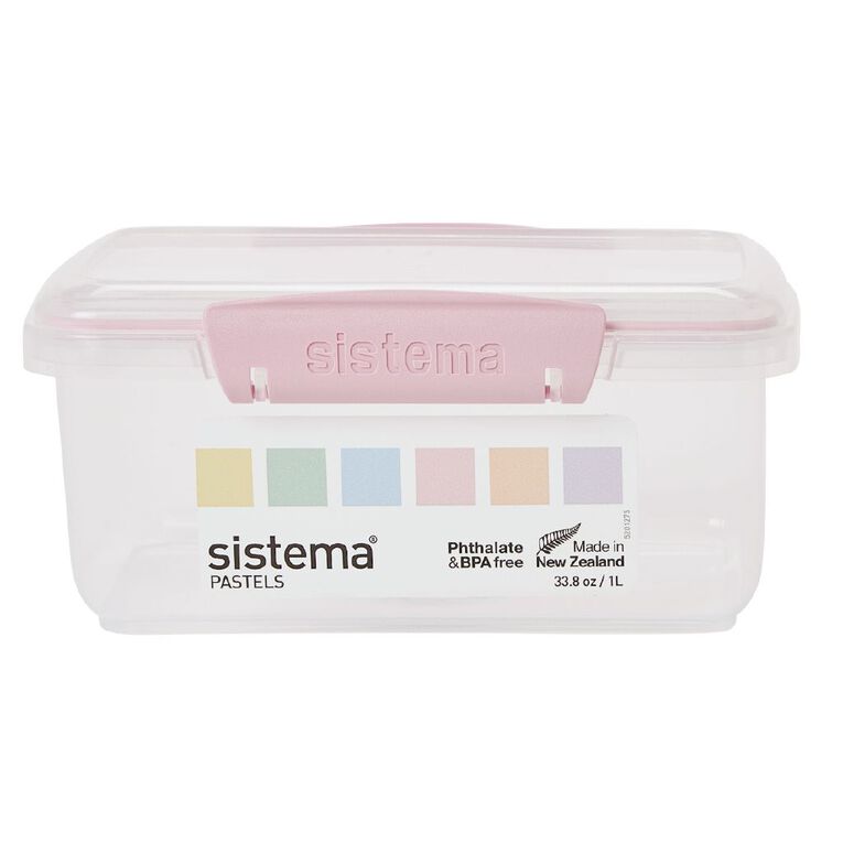 Sistema Klip It Pastels Rectangular Box assorted colours 1L, , hi-res