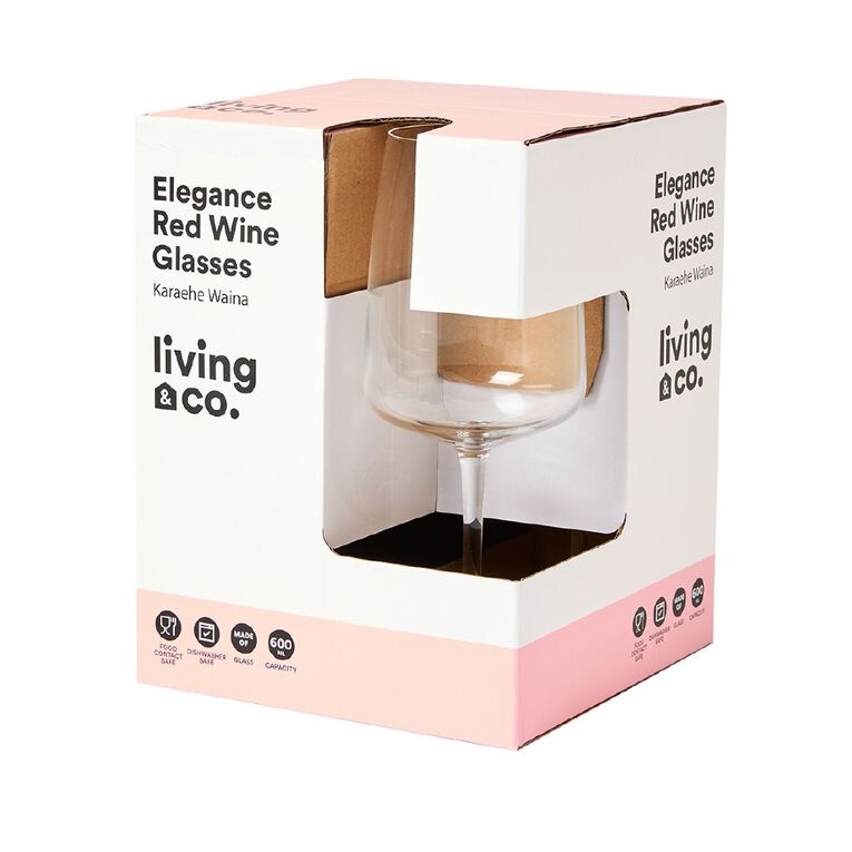 Living & Co Elegance Red Wine Glass Clear 4 Pack, , hi-res