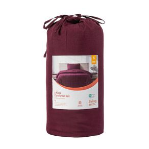Living & Co Microfibre 2 Piece Comforter Set Purple Mid Single