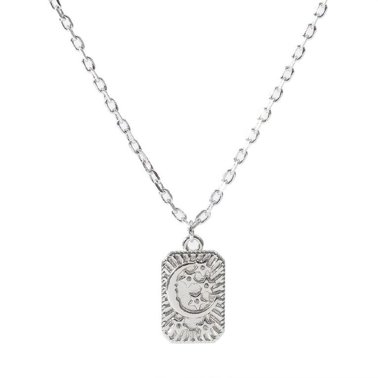 Silver Plated Celestial Pendant Necklace, , hi-res