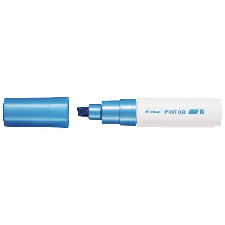 Pilot Pintor Marker Chisel Metallic Broad 8.0mm Tip Blue, , hi-res