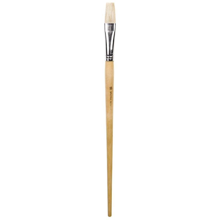 DAS Brush Long Handle Hog Bristle Flat #18, , hi-res