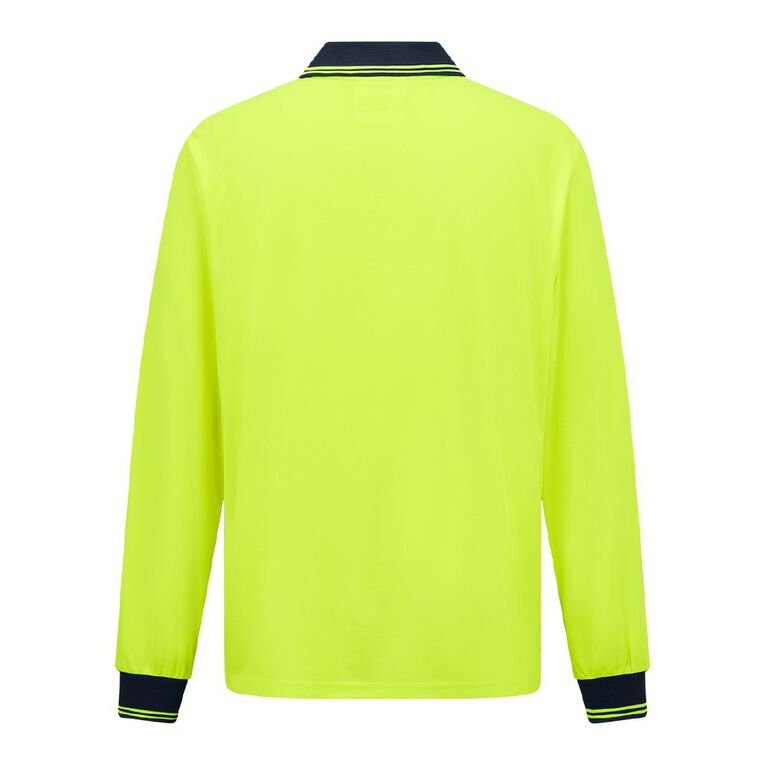 Rivet Men's Long Sleeve Polo, Yellow, hi-res