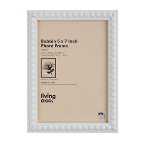 Living & Co Bobbin Frame White 5in x 7in