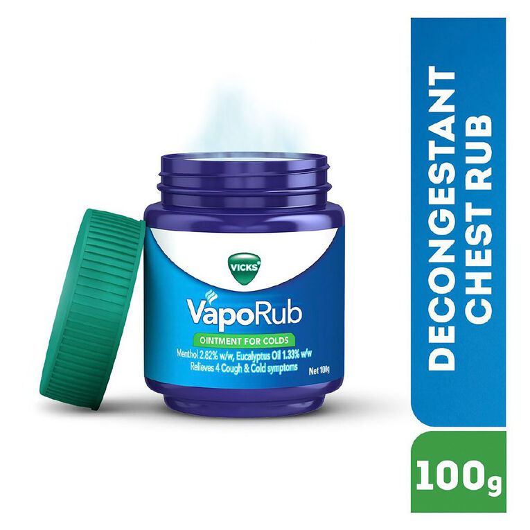 Vicks VapoRub Chest Rub and Vaporizing Ointment Decongestant 100g, , hi-res