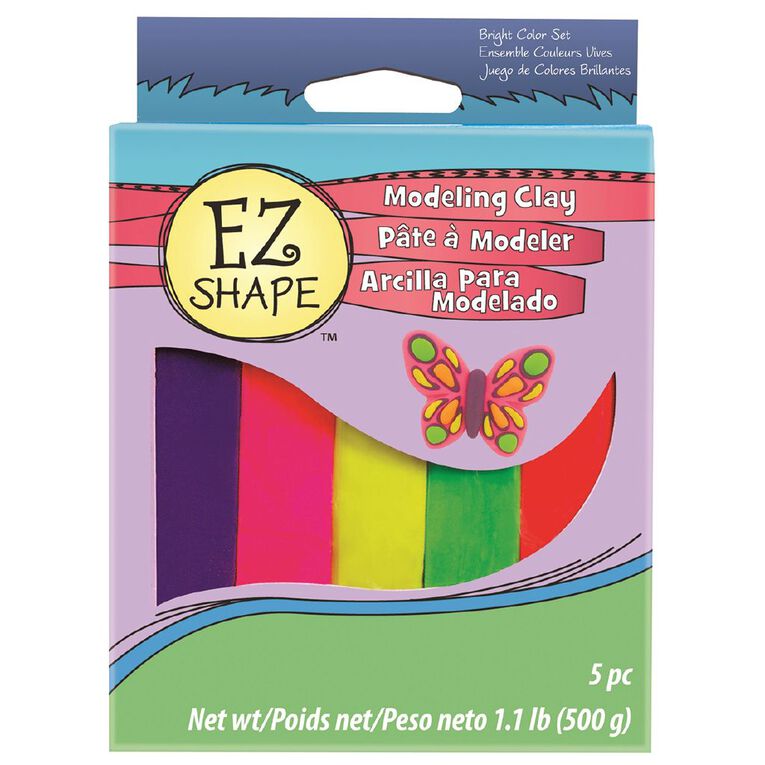 Sculpey EZ Shape Bright Colour Modeling Clay Set 5 Pack, , hi-res