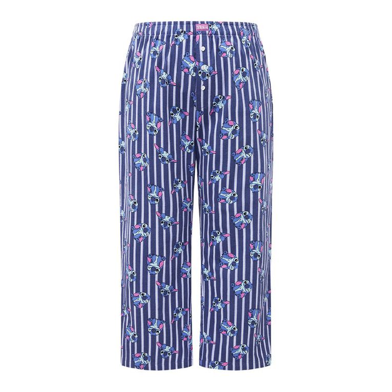 Stitch Women's Plus Size Flannel Pants, Blue Mid, hi-res