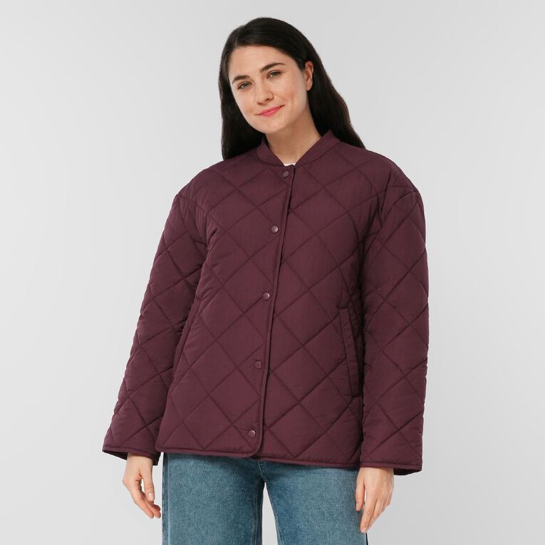 H&H Women's Quilt Jacket, Red Dark, hi-res