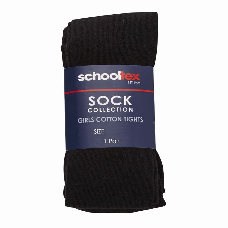 Schooltex Girls' Plain Tights, Black, hi-res