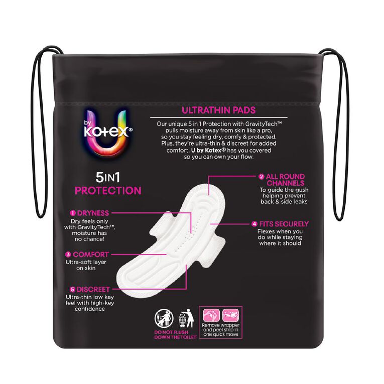 U By Kotex Feminine Pad Ultrathin Wing Super, , hi-res