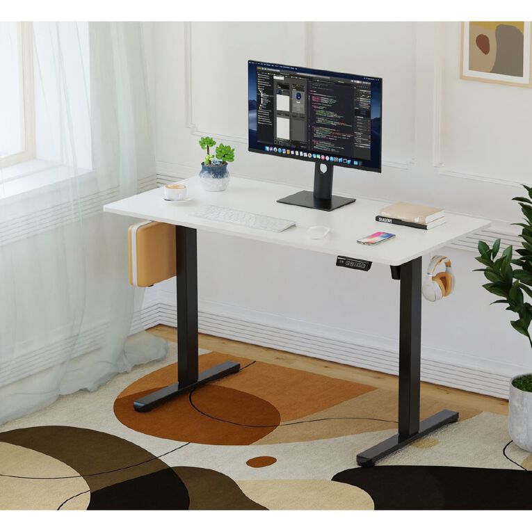 Living & Co Height Adjustable Desk 1200W White, , hi-res
