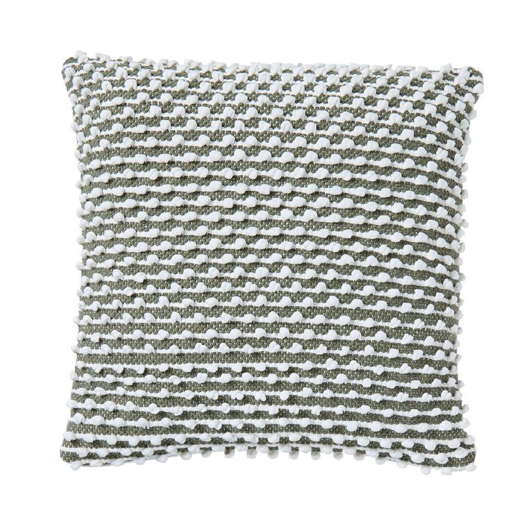 Living & Co Cushion Cotton Bobble Green 45cm x 45cm, , hi-res
