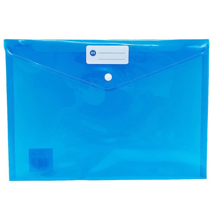 WS Document Envelope Single Dome Blue A4, , hi-res