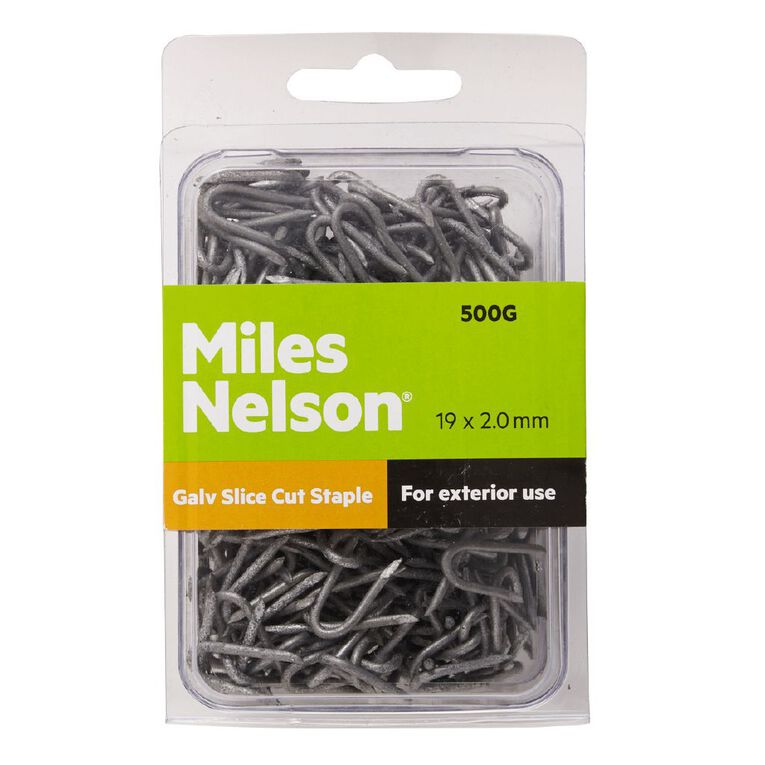 Miles Nelson Galvanised Staple Slice Nails 19mm x 2.00mm, , hi-res