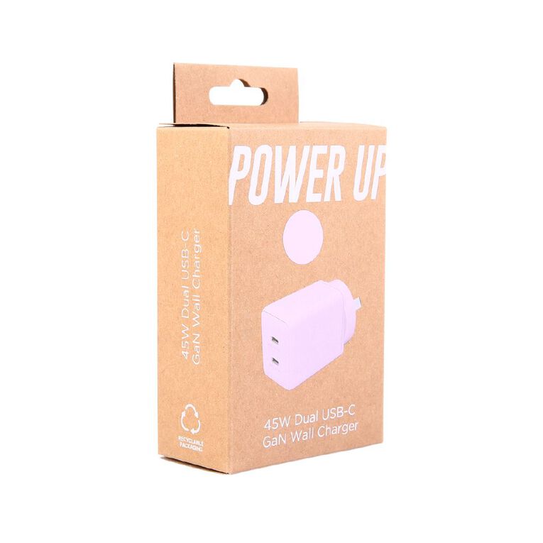 Tech.Inc PD 45W Dual USB-C Fast Charger Lavender, , hi-res