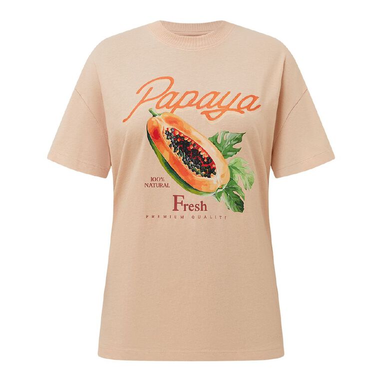 H&H Women's Short Sleeve Boyfriend Graphic Tee, Pink Light, hi-res