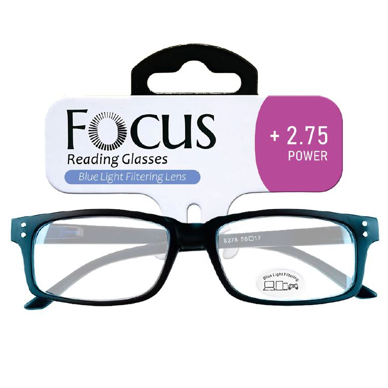 Focus Blue Light Filter Reading Glasses +2.75, , hi-res
