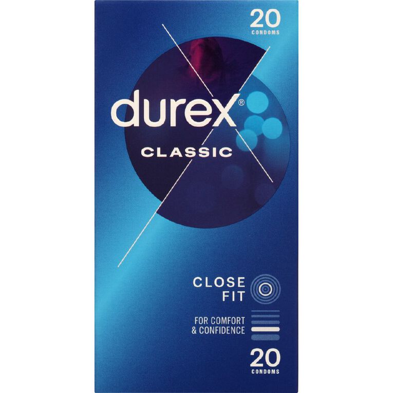 Durex Classic Condoms 20 Pack, , hi-res