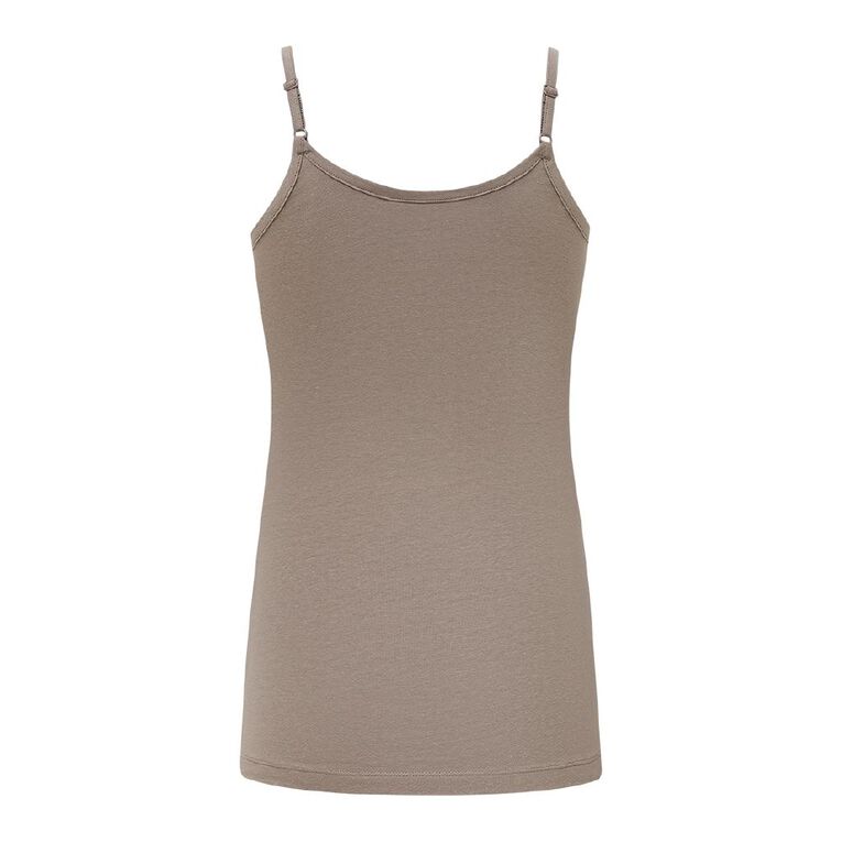 H&H Women's Stretch Fit Shelf Bra Singlet, Brown Light, hi-res