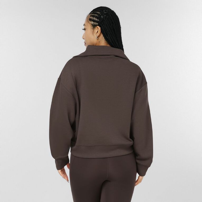 Active Intent Women's V-Neck Sweat, Brown Dark, hi-res