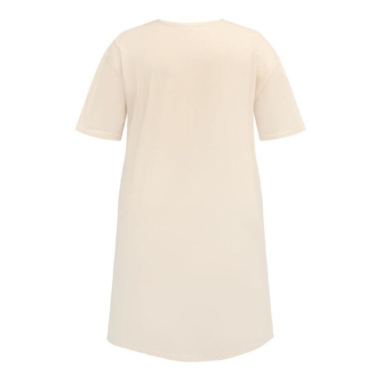 H&H Women's Boxy T-Shirt Nightie, White, hi-res