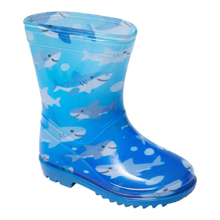 Young Original Junior Kids' PVC Printed Gumboots, Blue, hi-res