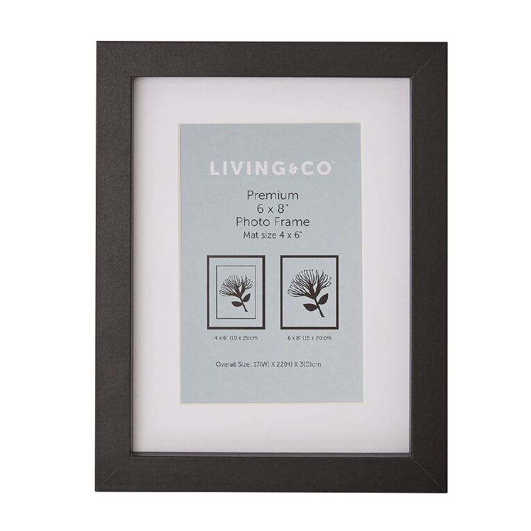 Living & Co Premium Photo Frame Black 4in x 6in, Black, hi-res
