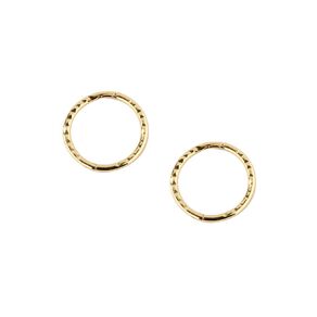 Sterling Silver Gold Plated Diamond Cut Sleeper Earrings 13mm