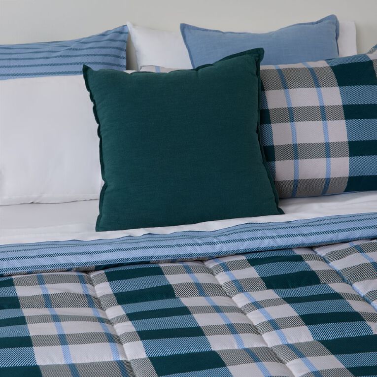 Living & Co 3 Piece Comforter Set Reversible Sawyer Multi-Coloured King, , hi-res