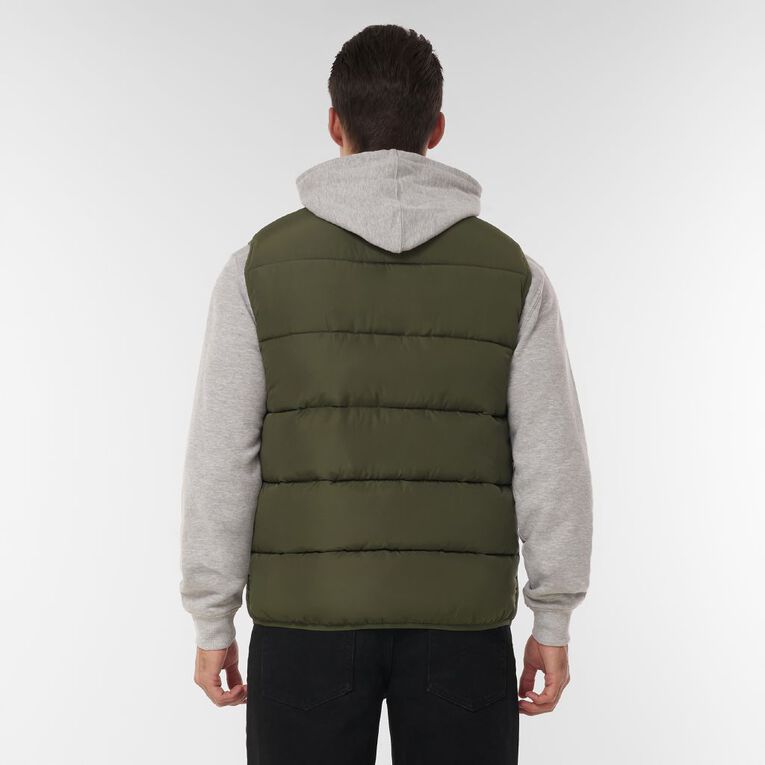 H&H Men's Puffer Vest, Green Dark, hi-res