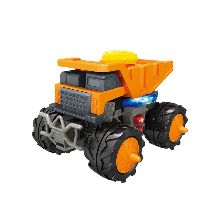 Play Studio Stunt Dump Truck Light and Sound Orange, , hi-res
