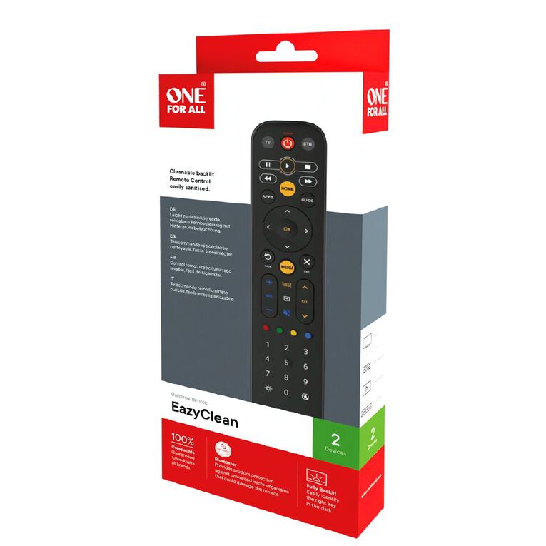 One for All Eazyclean Remote URC9291 Black, , hi-res